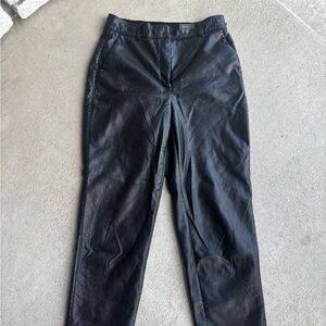 Babaton Black Leather-Look Women’s Jeans